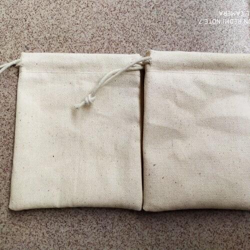 Special sale 8*12cm cotton jewelry pouches gift drawstring bags small dust bag for jewelry bracelet storage and packaging