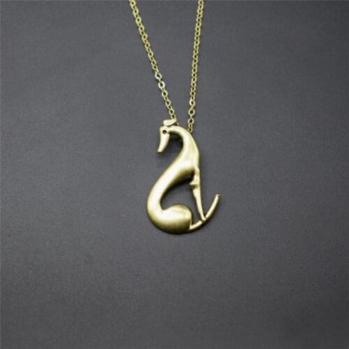New Vintage Trendy Italian Greyhound Necklace Fashion SLOUGHI Jewellery Spanish Grey Hhound Whippet Pendant Necklace Women