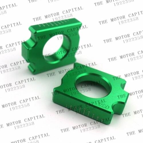 Pair CNC Rear axle Slider blocks Spindle Chain Adjuster for honda crf 450 crf 250 CR125 dirtbike offroad motorcycle