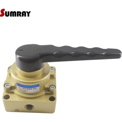 SUMRAY HV200/300/400 Pneumatic Air Hand Valve 4 Way 3 Position Hand-Operated Valve Direct Acting Pneumatic Manual Control Valve