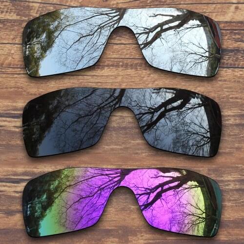 ToughAsNails 3 Pieces Black.Silver.Purple Polarized Replacement Lenses for Oakley Batwolf OO9101 Sunglasses