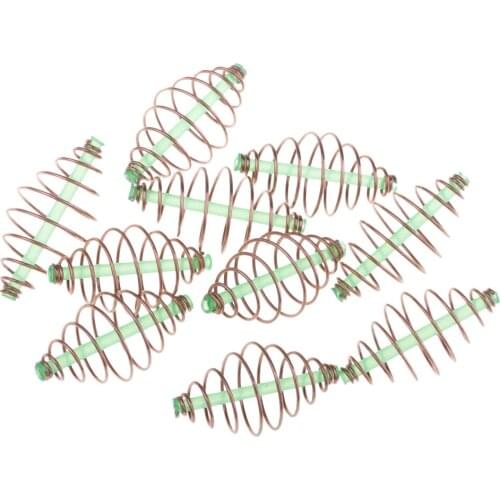 10 Pieces Bait Thrower Fishing Feeder Spring Coil Inline Method Feeder Terminal Tackle 5.5x2.5 cm/2.2x1.0 inch