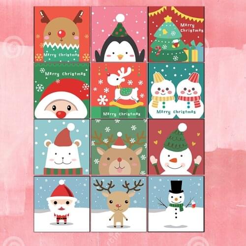 Frame DIY Painting By Numbers Children Christmas Cartoon Paint By Number Hand Painted Calligraphy Painting 20x20cm Artowrk