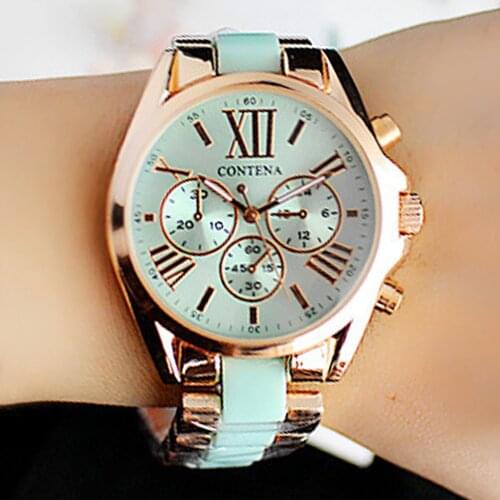 Luxury Casual Fashion Women Green Watch Simulated-Ceramic Quartz Ladies Wristwatches 2020 Geneva Brand Female Clock Montre Femme