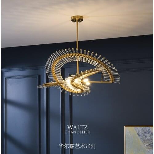 Postmodern luxury LED chandeliers lighting minimalist restaurant novelty hanging lamp Nordic living room crystal hanging lamp