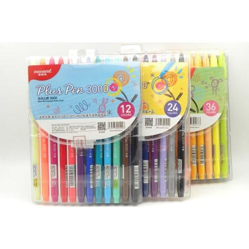 Monami Plus Pen 3000 Watercolor Brush Pen Set Korean Gel Pens Art Markers