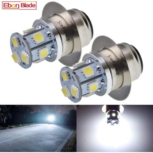2x P36D Led Motorcycle Headlight 5050 9 SMD Motorbike Bulbs Light Moto Hi/lo Headlamp 6V 12V 24V 30V DC 6000K Scooter Head Lamp