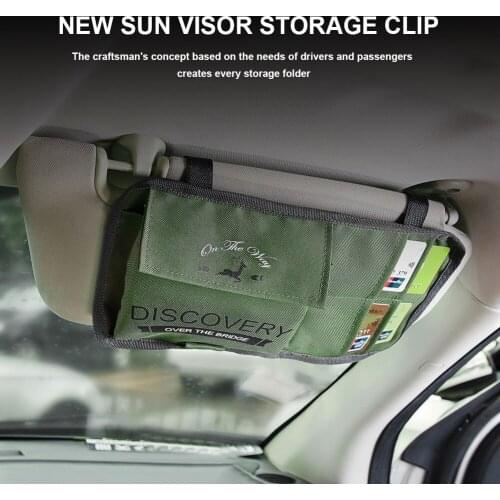 Universal Car Sun Visor Organizer Auto Interior Accessories Pocket Organizer Pouch Suitable for most cars, trucks and SUVs