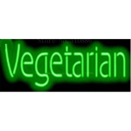 Vegetarian neon sign Handcrafted Light Bar Beer Pub Club signs Shop Store Business Signboard breakfast dinner diet food 17"x14"