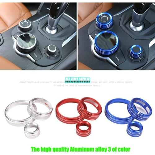 Interior Center Control Multimedia Knob Ring Trim Car Accessories Aluminum Alloy 2018 for Alfa Romeo Giulia Stelvio 2017