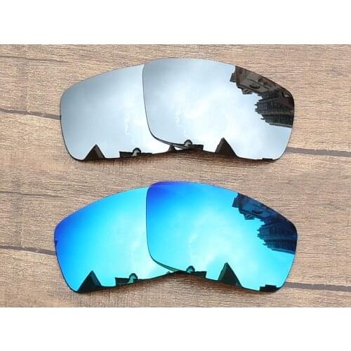 Vonxyz 2 Pairs Chrome Mirror & Ice Mirror Polarized Replacement Lenses for-Oakley Canteen 2006 Frame