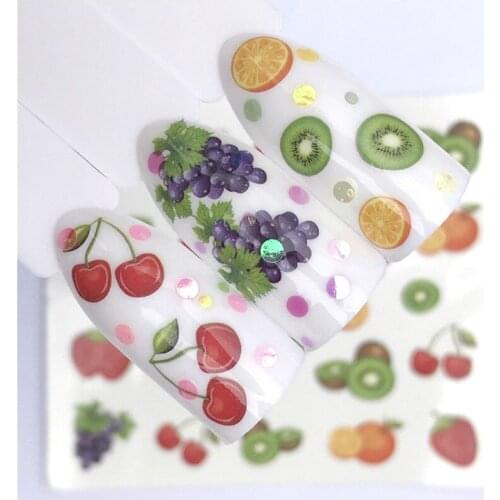 1pcs Fruit Nails Makeup Toy New Frozen Nail Stickers Makeup Toy Princess Girls Snow White Sticker Toys Girlfriend Gift