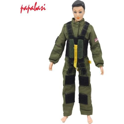 1Pcs Green Soldier Clothes Outfit For 1/6 doll Boy Male Ken Boy friend Doll Clothes Accessories toys G028