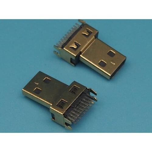 10pcs/lot Gold Plating MICRO HDMI 19P Male Plug Splint Type Tablet PC HD Interface