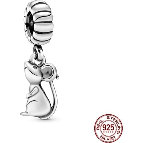 100% Real 925 Sterling SilveZodiac-Mouse Fit Original 3mm Bracelet&Bangle Making Fashion DIY Jewelry For Women