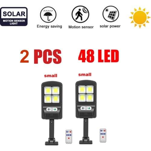 2 pcs tabular oblong 120 LED Solar Light Outdoor Solar Lamp Powered Sunlight PIR Motion Sensor Waterproof Street Lamps for Garde