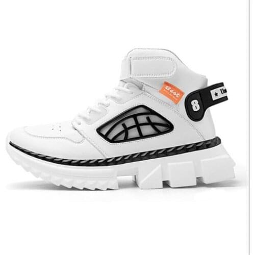 2020 Men Running Shoes High Top Cushioning Gym Trainers Breathable Outdoor Sport Shoes Thick Sole Platform Jogging Sneakers Men