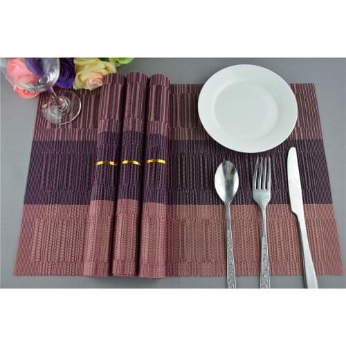 4pcs/lot Dining Table PVC Placemats Swallow Grid Bamboo Waterproof Pads Table Mat JI 0806