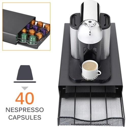 40 Pods Coffee Pod Holder Storage Drawer Coffee Capsules Organizer Heat Resistant Durable Kitchen Coffee Tool Big capacity