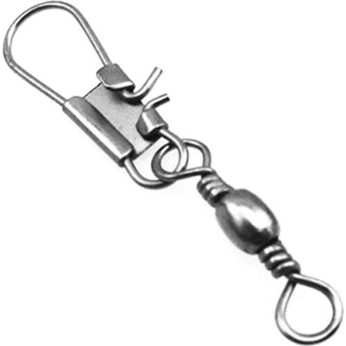 50pcs Stainless Steel Hooked Snap Pin Fishing Hook Lure Accessories Connector