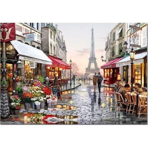 5D DIY Diamond Painting Landscape Paris Street Cross Stitch Patterns Diamond Painting kits for Embroidery with Beads