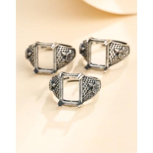 9*12.5mm 925 STERLING SILVER men Semi Mount Bases Blanks base blank Pad ring Setting jewelry findings diy A5713