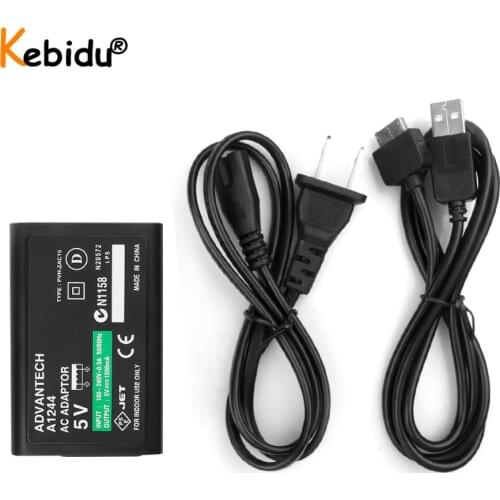 Kebidu AC Power Adapter Home Wall Charger USB Data Charging Cable Cord For Sony PlayStation For Psvita PS Vita PSV EU US Plug