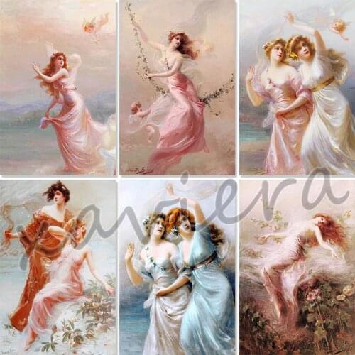 Xaviera 5D Diy Diamond Painting Angel Fairy Portrait Full Square Drill Rhinestone Mosaic Embroidery Cross Stitch Kit Home Decor