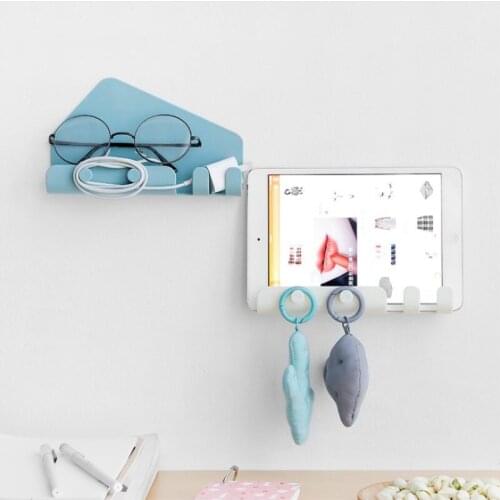 Large Paste Wall Hook Up Creative Charging Bracket Door Behind Bedroom Seamless Storage Hook 4 Hook Storage Rack