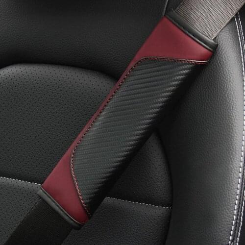 6.5*23cm PU Leather Safety Car Belt Covers Shoulder Strap Pad Breathable Protection Seat Belt Padding Car Interior Accessories