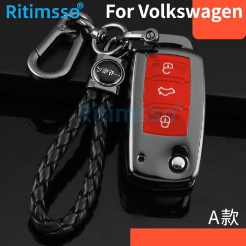 Zinc Alloy Car Key Case Cover for VW Volkwagen Polo Bora Tiguan Passat Golf 6 Lavida Scirocco Protection Auto Accessories