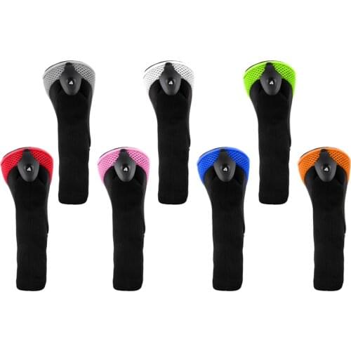 Golf Hybrid Club Head Covers with Interchangeable No. Tag (3, 4, 5, 7, X) UT Head Cover