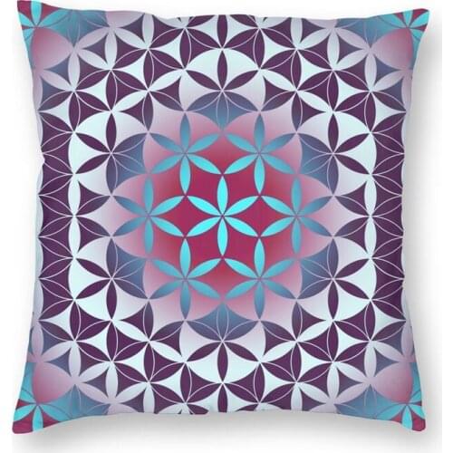 Flower Of Life Hexagon Mandala Pattern Cushion Cover Double-sided 3D Print Throw Pillow Case for Sofa Cool Pillowcase Home Decor