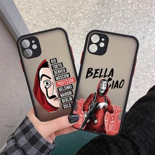 Spain TV La Casa De Papel Phone Case For iPhone 12 11 Pro Max XS Max XS XR X 6s 7 8 Plus SE 2020 12 Mini Hard Cover Matte Bag