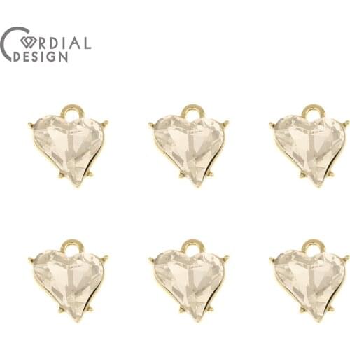 Cordial Design 100Pcs 14*15MM Jewelry Accessories/DIY Making/Heart Shape/Rhinestone Pendants/Jewelry Findings & Components