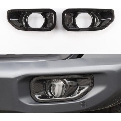 For Jeep JT Gladiator 2018 Up Car Front Bumper Fog Light Lamp Decoration Frame Trim Stickers Exterior Styling Molding