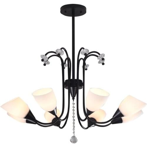 E27 American Retro Glass Lampshade Ceiling Light Modern Creative Vintage Iron Hanging Lamp For Dinning Room Foyer Bedroom CL237