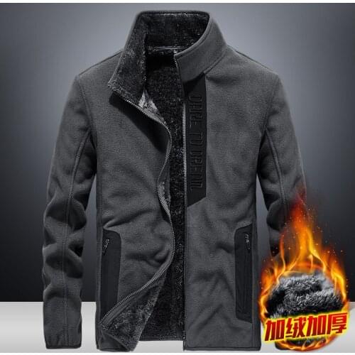 Fleece jacket Winter Men Windproof Thick Warm Velvet lining Hiking coats Outdoor Camping Climbing Trekking Skiing sports Jacket