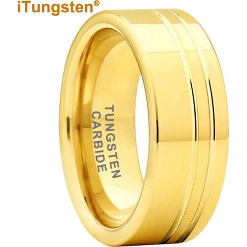 Men Women Tungsten 8MM Wedding Band Flat Plain Band With Shiny Polished And Comfort fit