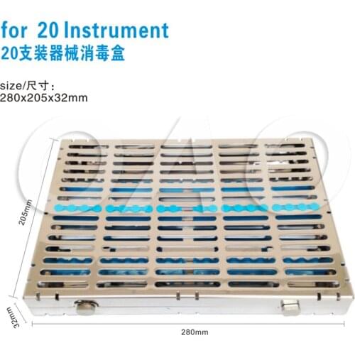 Dental stainless steel disinfection placing box for 20 pcs dental instrument for instrument disinfection plate Separable cover