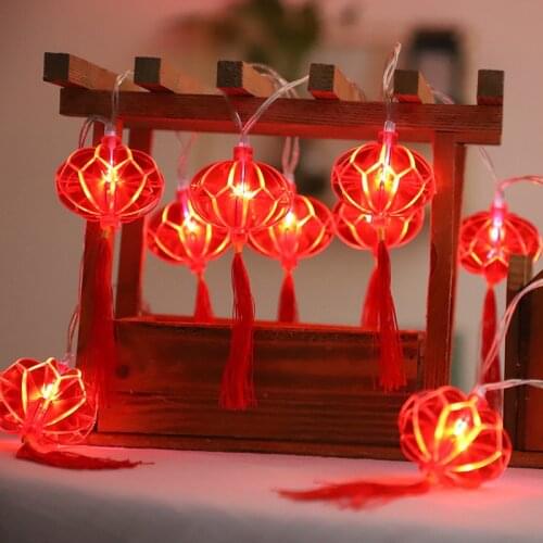 Red Lantern Chinese Knot LED String Lights Christmas Battery Operated Wedding Decorations Chinese New Year Decor 3 m 20 Lights
