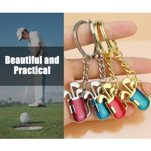 Creative Golf Barrel Golf Ball Keychain Metal Golf Club Keychain Pendant Golf Gift Pendant Sports Key Ring