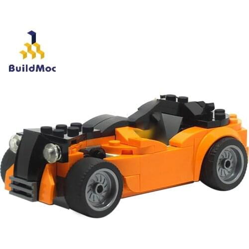 Buildmoc City Sports Car Modified Drag Racing Hot Rod High-Tech Supercar Vehicle Moc Bricks Building Blocks Toys Christmas Gift