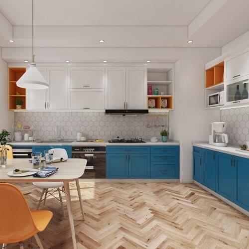 Mix color lacquer kitchen cabinet