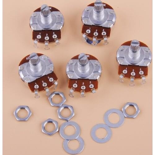LETAOSK 5pcs A250K Guitar Switch Knob OHM Taper Tone Pots Rotary Potentiometer 24mm base & 18mm Slit shaft Audio Tone Volume