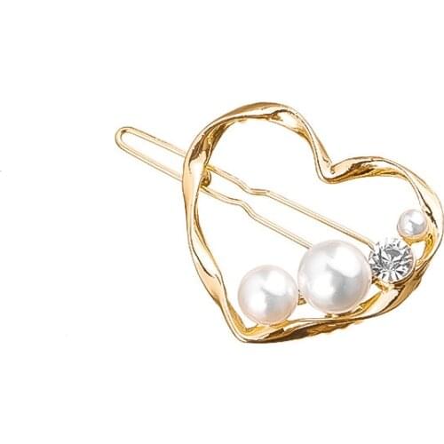 2019 Hot Sale Women Girls Elegant Pearl crystal Alloy Hair Clips Barrettes Hairpins Female Hair Styling Accessories F003