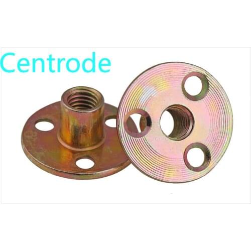 Iron plate nut furniture plywood on lock nut sofa foot lock galvanized three-hole nut M8 M10 2pcs