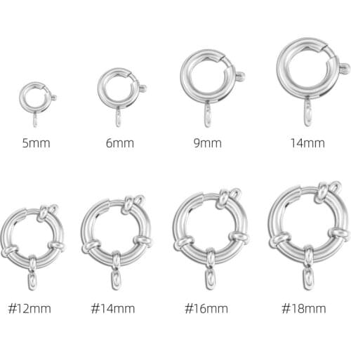 20pcs Metal Stainless Steel Spring With Open Ring Clasp For Women DIY Chain Necklace Clasps & Hooks 2021 Jewelry Making