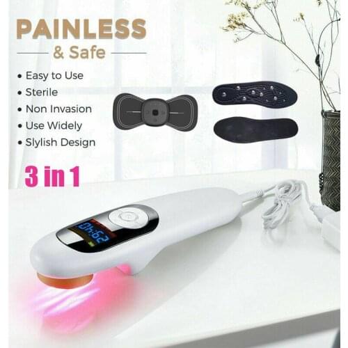 LASTEK Home Use Handheld Pain Relief 3R Laser Therapy Device + 808nm Laser Goggles + Function 3 in 1 Electric Scraping Massager