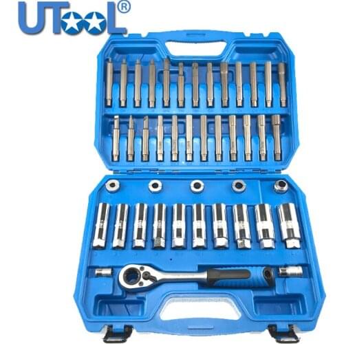 43pcs Steering Hub Suspension Shock Absorber Strut Nut Removal Tool Socket Kit Ratchet Sockets Set